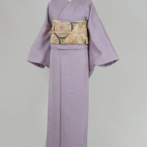IM4 色無地藤色　一つ紋橘