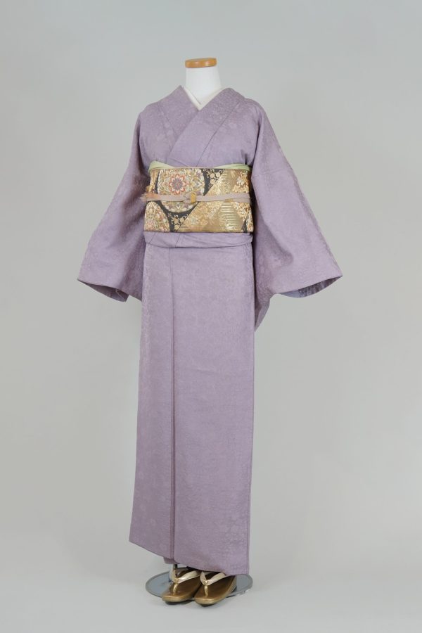 IM4 色無地藤色　一つ紋橘